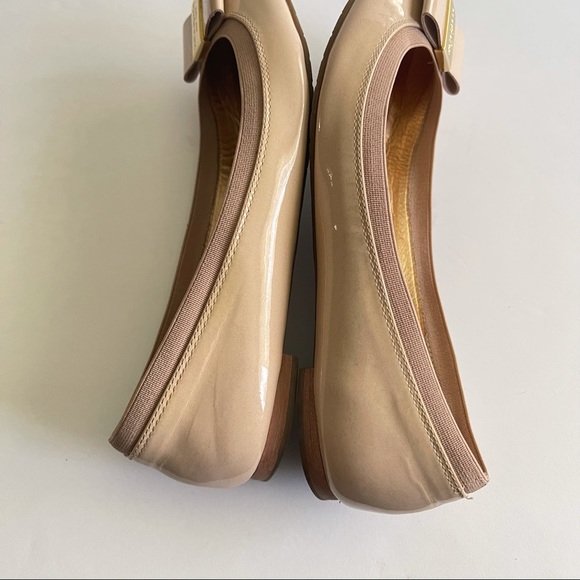 Kate Spade Patent Leather Nude Bow Ballet Flats 7 - Picture 6 of 12